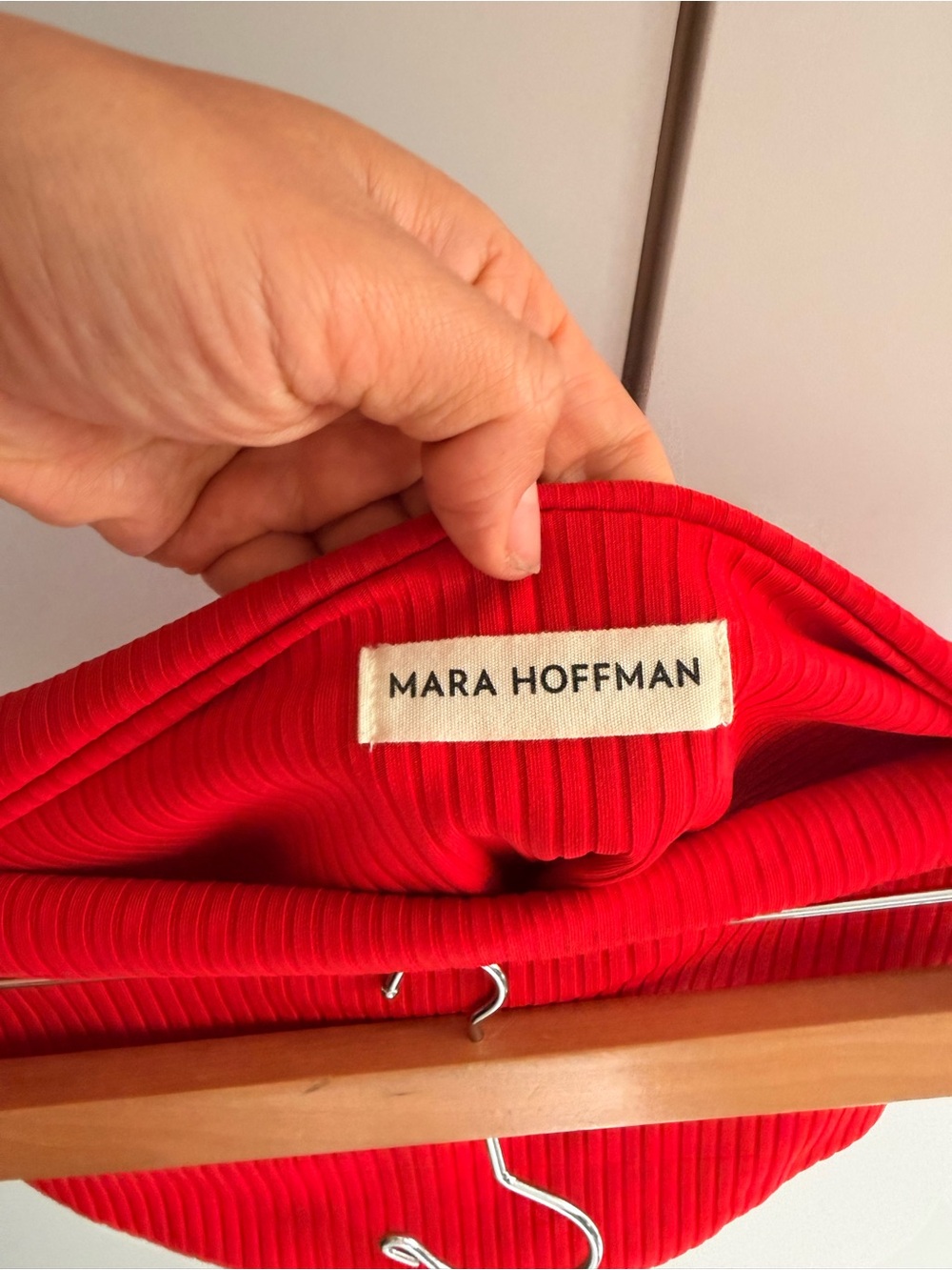 Mara Hoffman Scarlet Ribbed Tie-Front Bandeau Bikini Set - Picture 9 of 13
